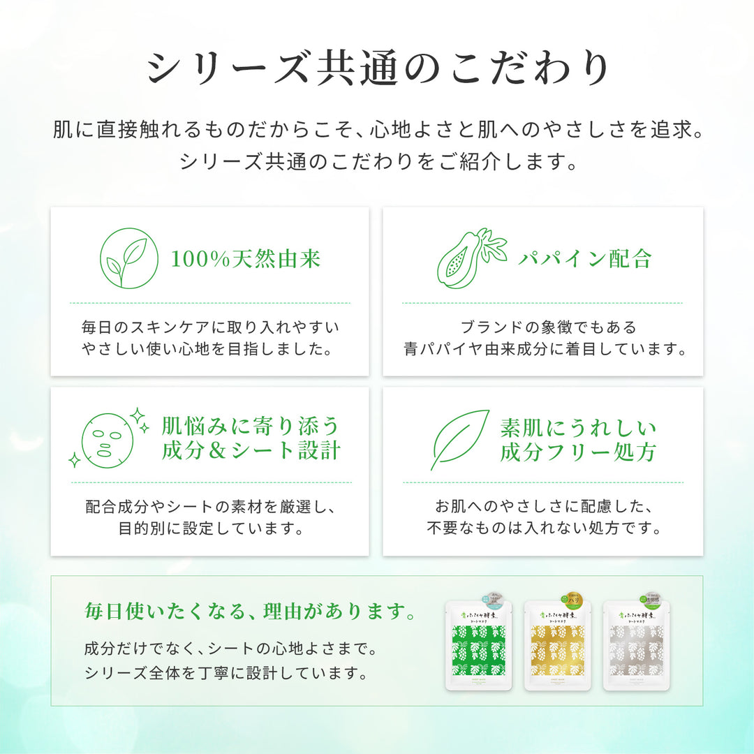 青パパイヤ酵素 シートマスク ゴールド