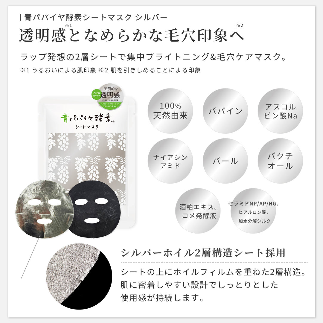 【23%OFF】NEWシートマスク+青パパイヤ酵素セット