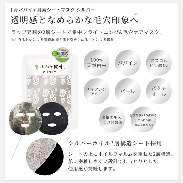【23%OFF】NEWシートマスク+青パパイヤ酵素セット
