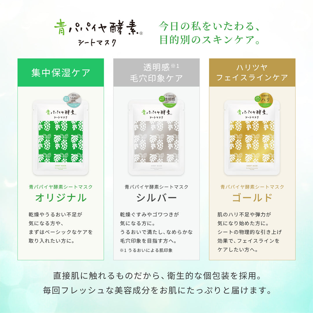 青パパイヤ酵素 シートマスク ゴールド